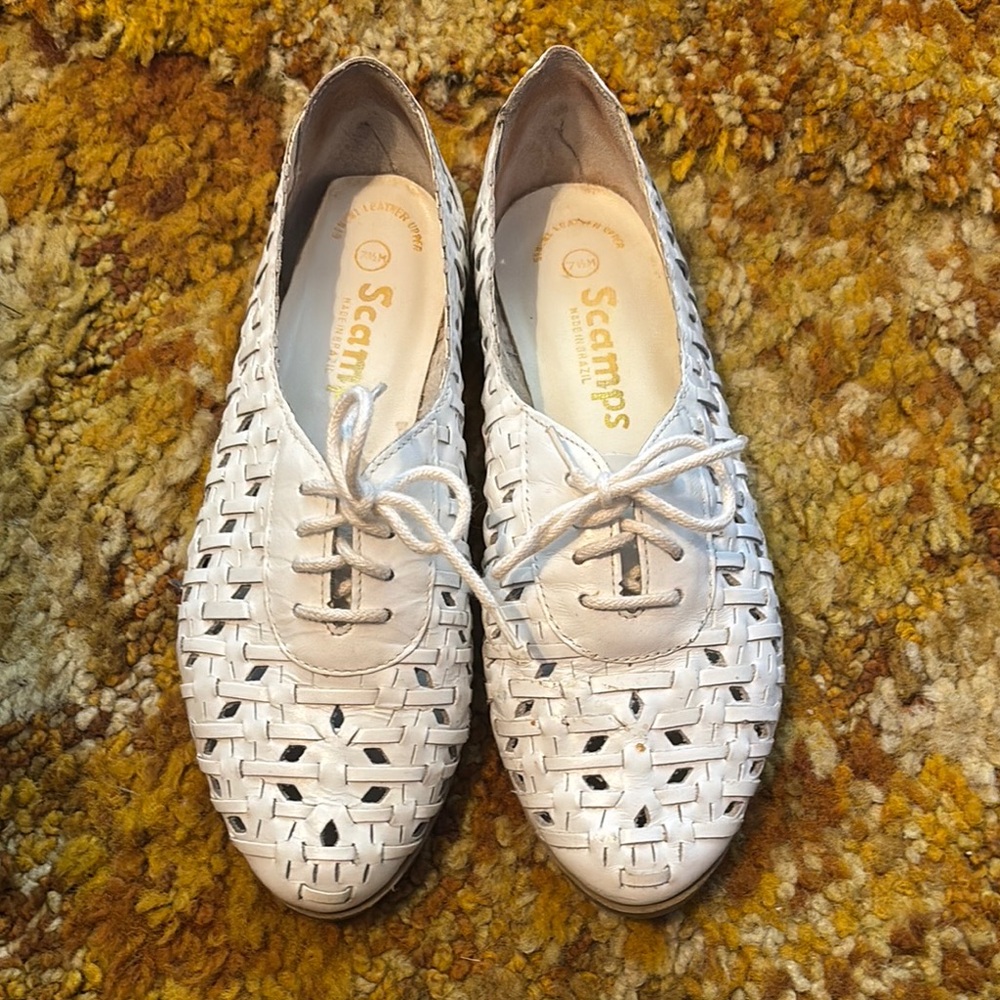 Women's White Woven Shoes